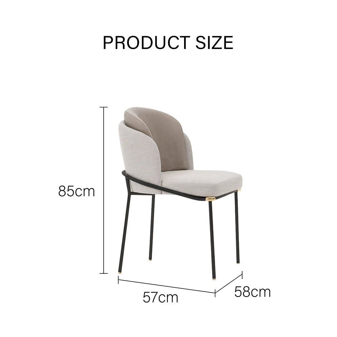 Theobald Dining Chair, Grey - Miola