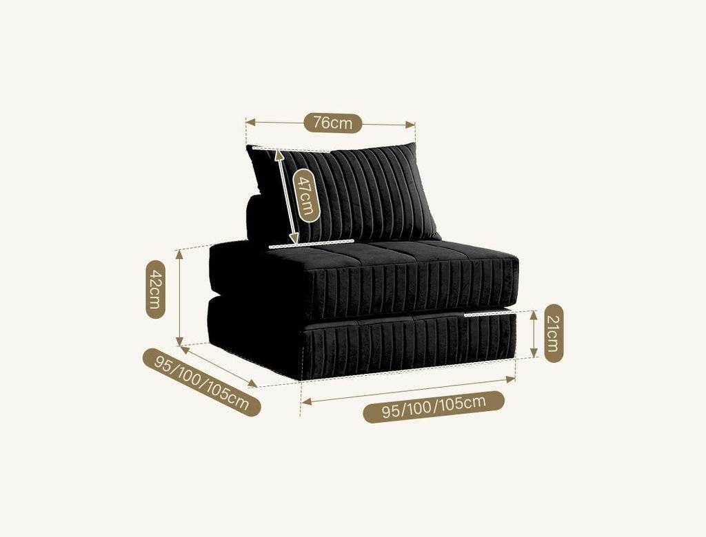 Thorne Lazy Sofa Bed, Single Sofa Bed, Leathaire - Miola