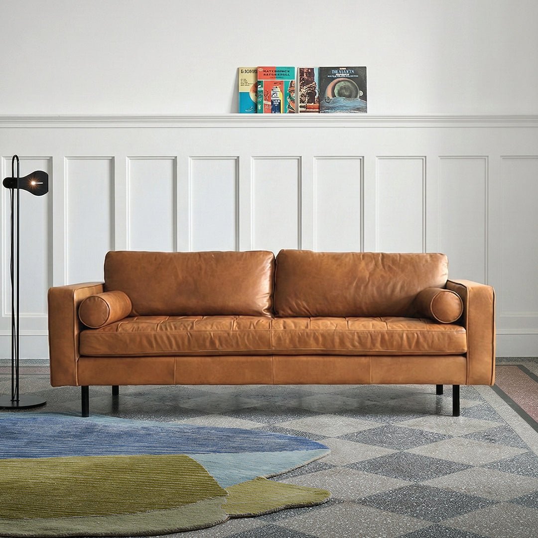 Porto Three Seater Sofa, Real Leather - Miola