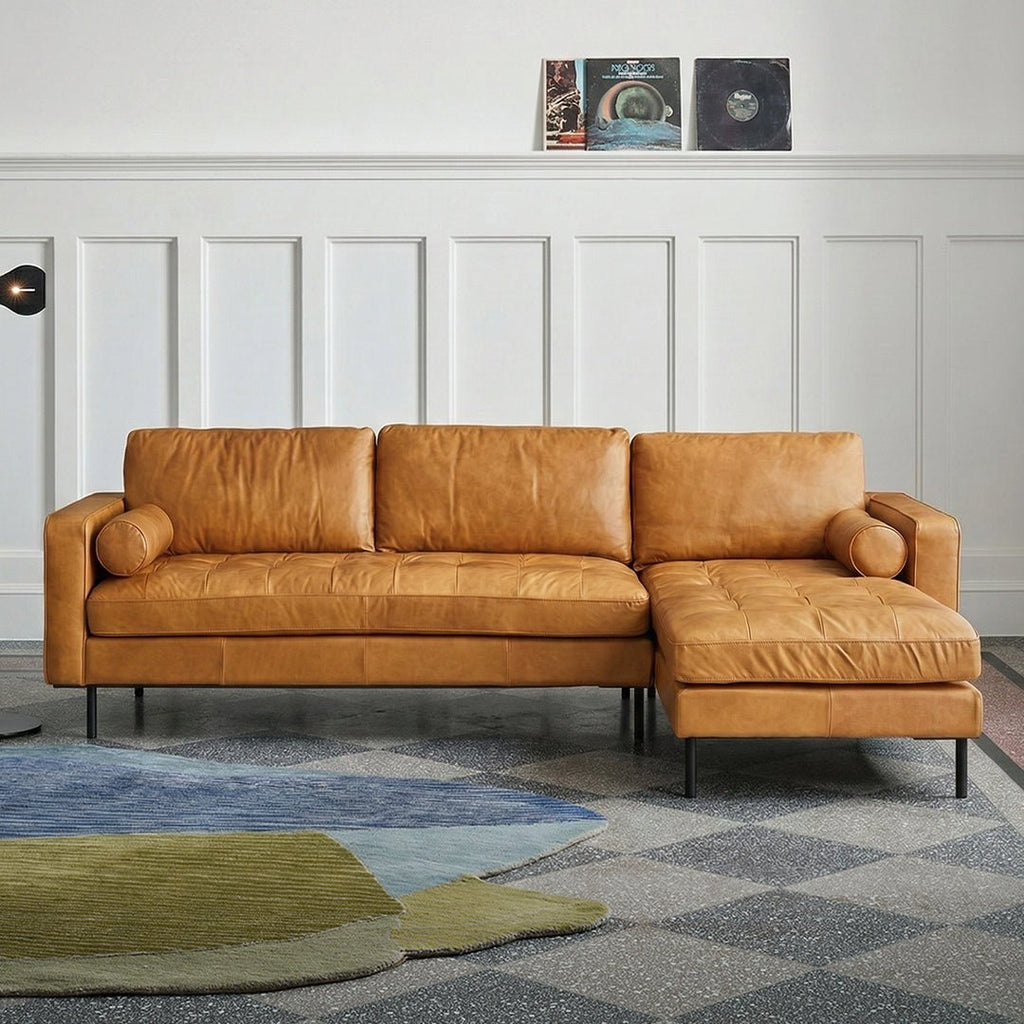 Porto Three Seater Sofa, Real Leather - Miola