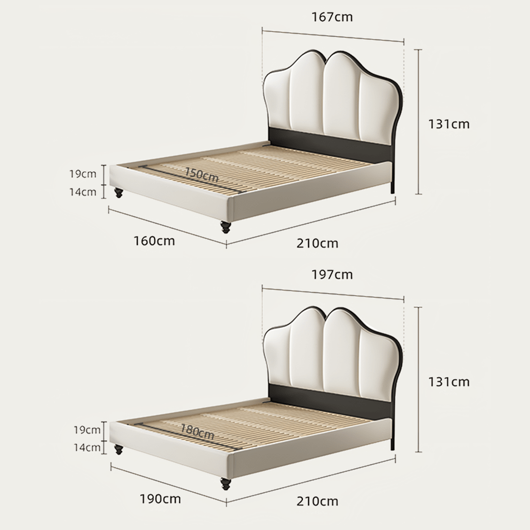 Tracy Cream King Size / Super King Size Bed, Cream - Miola