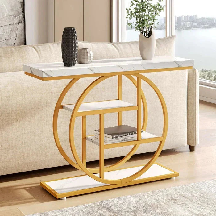 105cm Industrial 4-Tier Sofa Table - 105 cm Console Table
