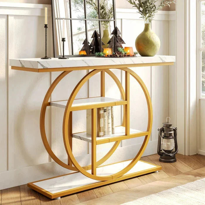 105cm Industrial 4-Tier Sofa Table - 105 cm Console Table