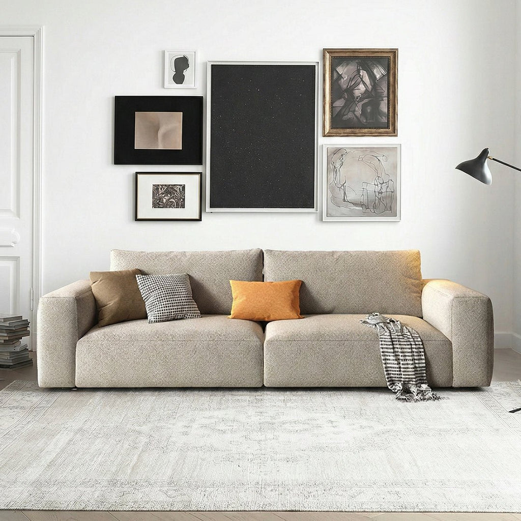 Lionel Two Seater Sofa, Linen - Miola