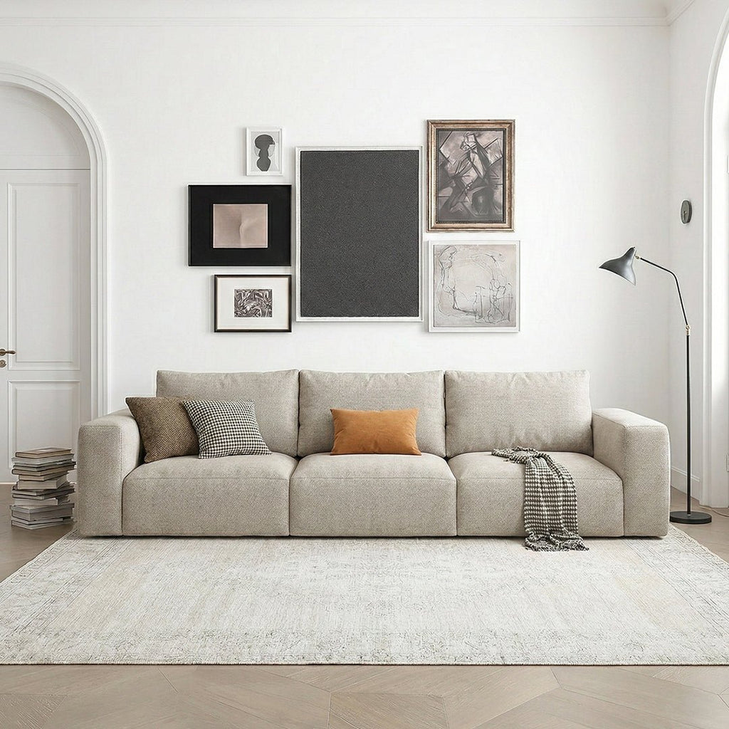 Lionel Two Seater Sofa, Linen - Miola