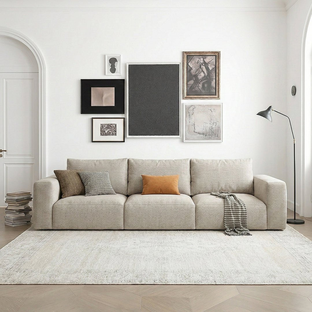 Lionel Two Seater Sofa, Linen - Miola