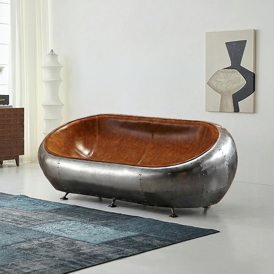 Aviator Airplane Tub Two Seater Sofa, Aluminum Loveseat - Miola
