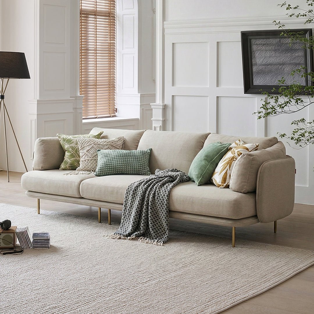 U182 Two Seater, Three Seater, Modular Sofa, Off - White Cotton Linen - Miola