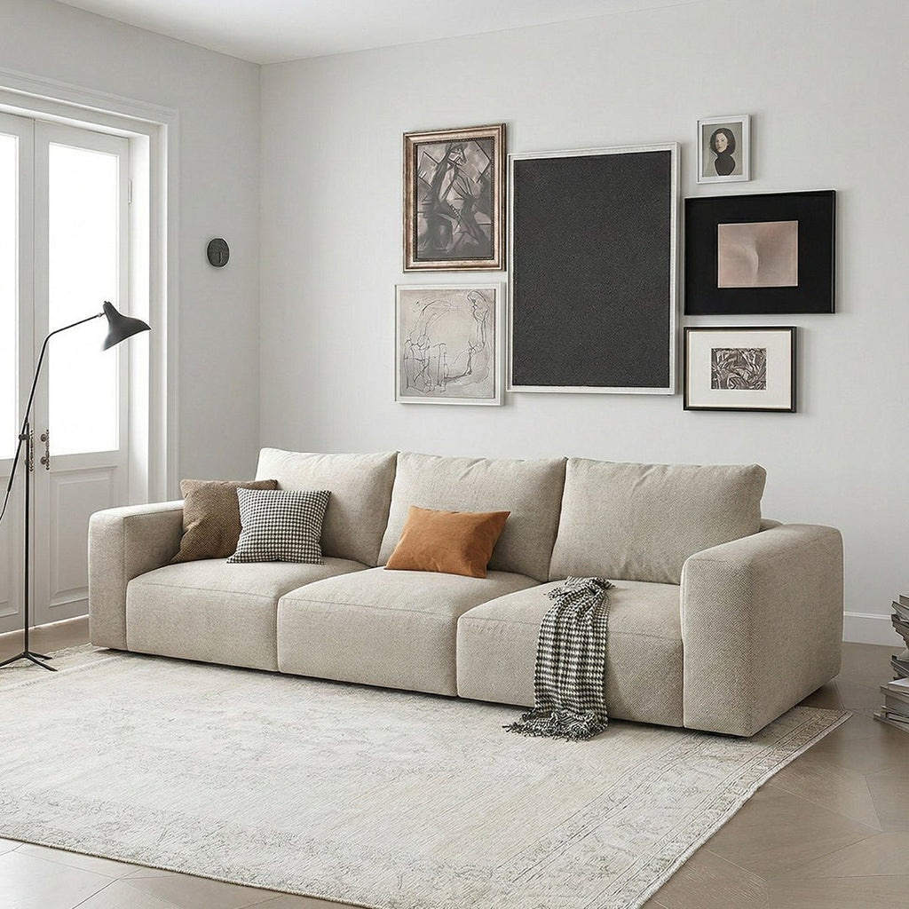 Lionel Two Seater Sofa, Linen - Miola