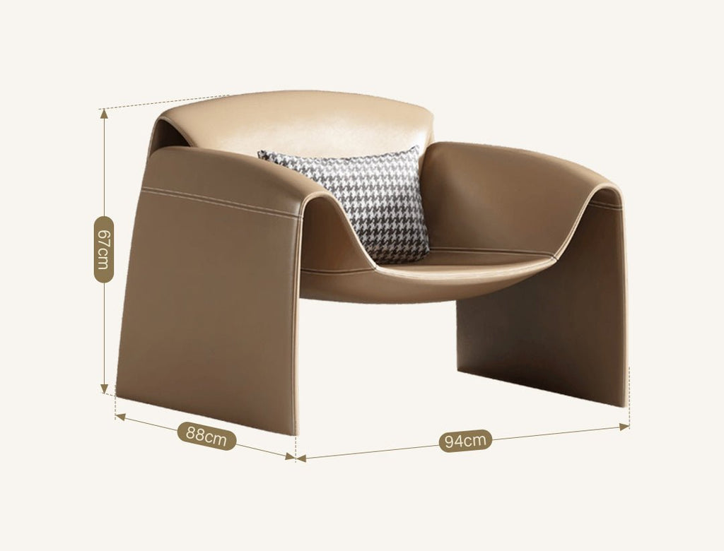 U Shape Armchair, Leather - Miola