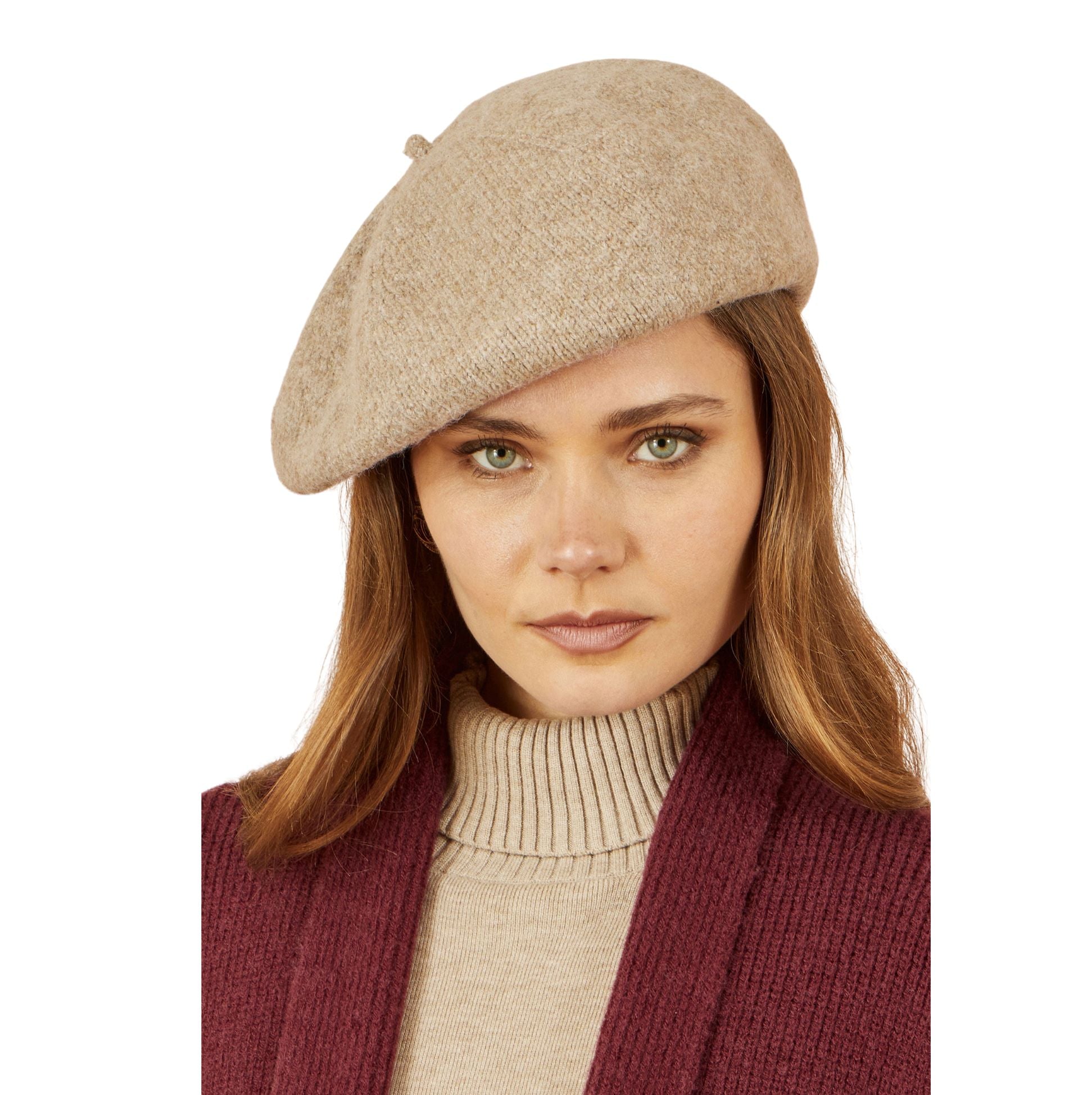 Oatmeal Soft Knitted Beret