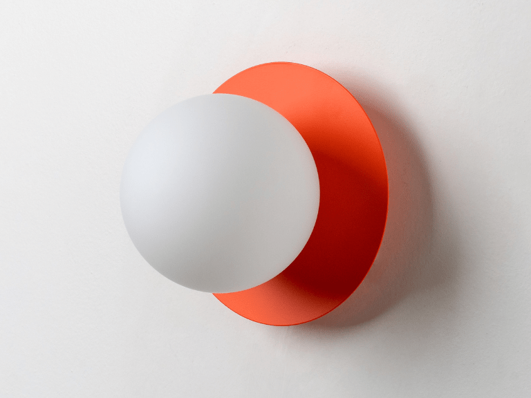Peel orange opal disk wall light - Miola