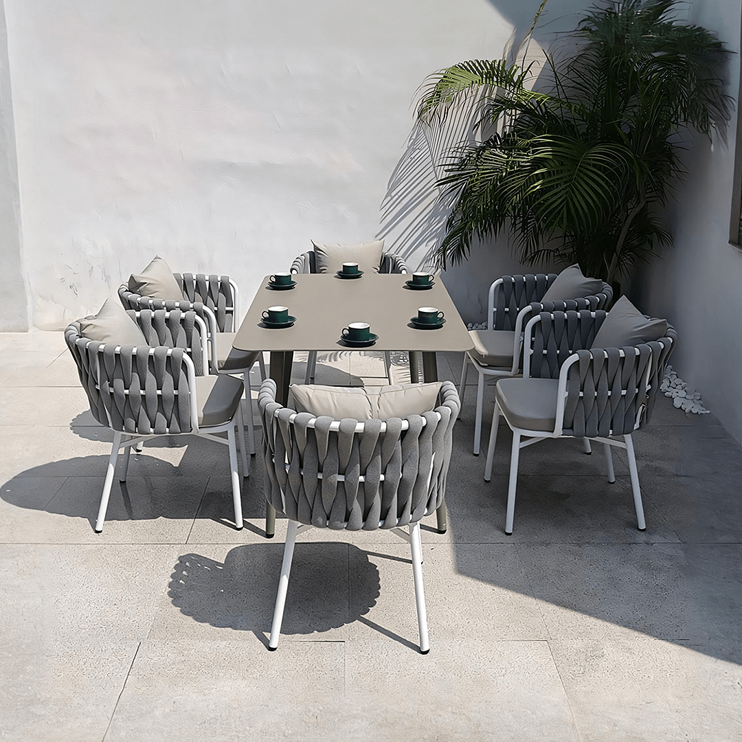 Vallee Rattan Dining Chair, Grey - Miola
