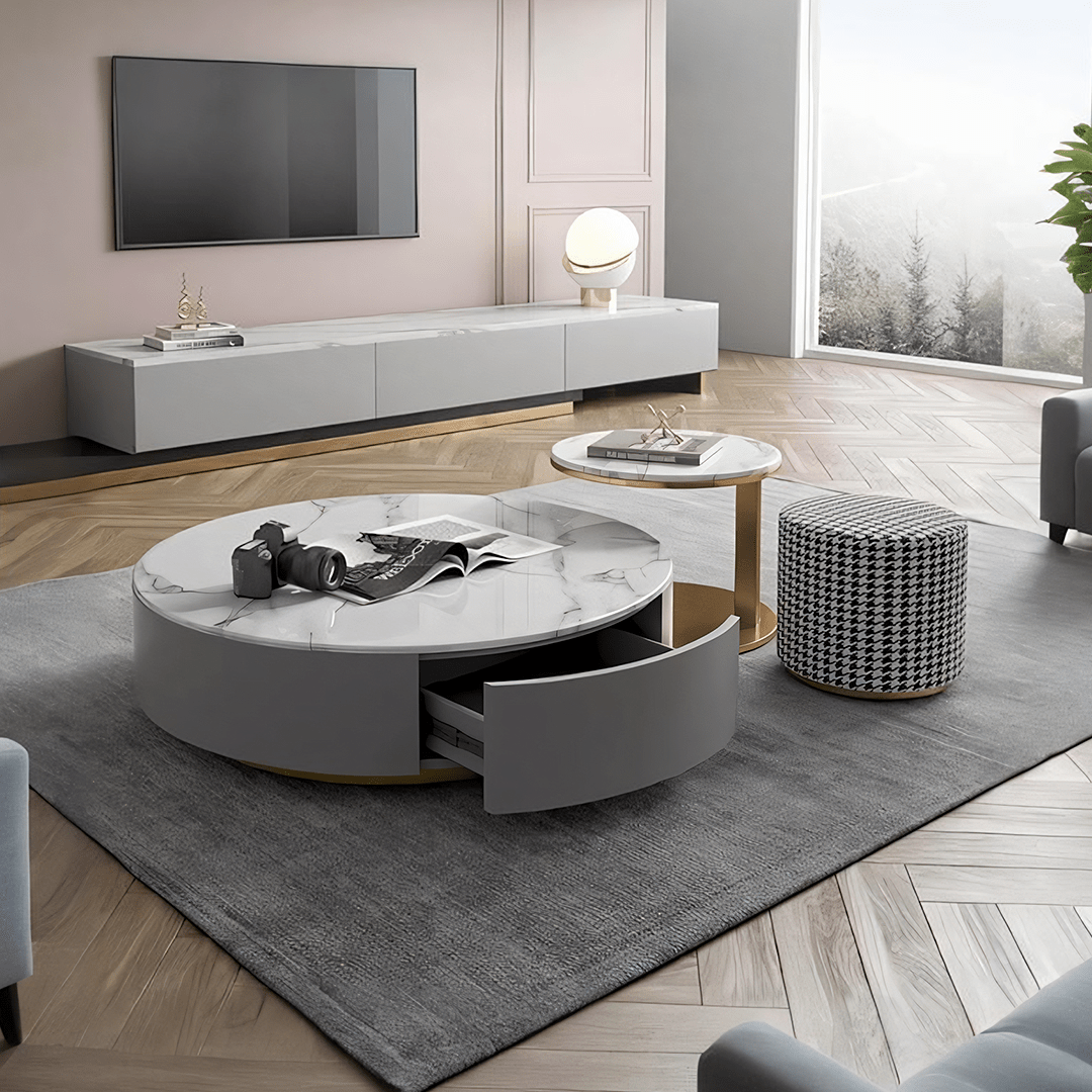 Valles Nesting Coffee Table Set, Sintered Stone - Miola