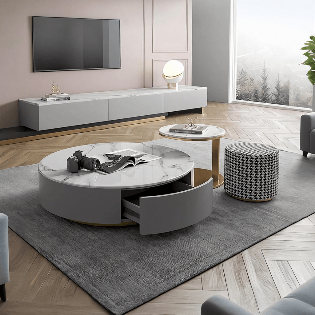 Valles Nesting Coffee Table Set, Sintered Stone - Miola
