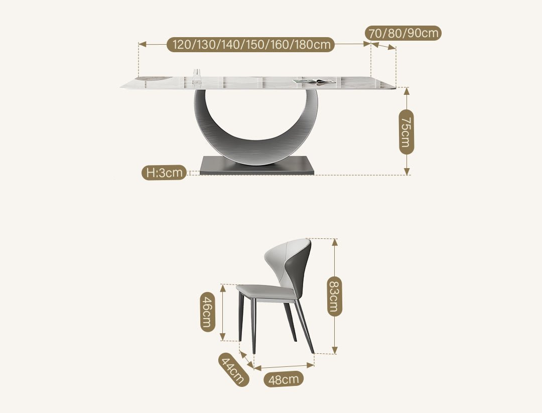 Vera Dining Table & Chairs, Sintered Stone, White - Miola