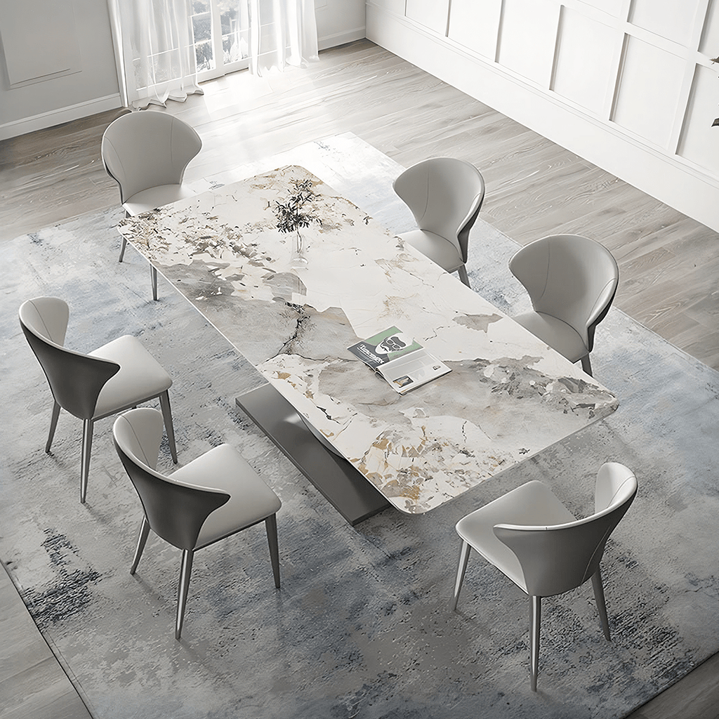 Vera Dining Table & Chairs, Sintered Stone, White - Miola