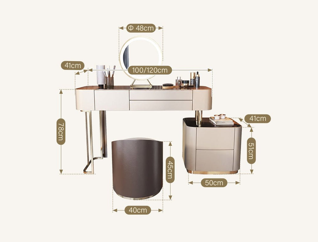 Vida Nevada Dressing Table with Mirror - Miola