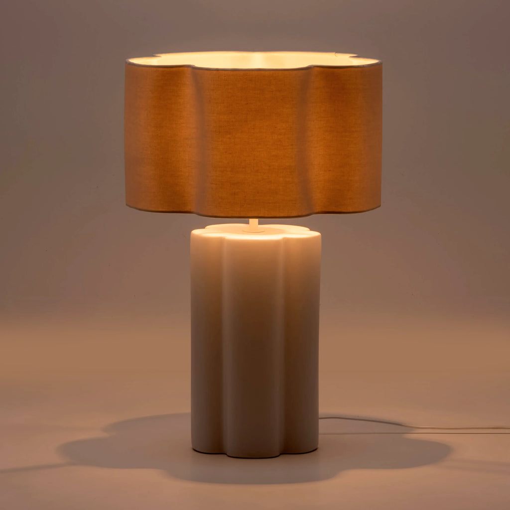 White Flower Ceramic Table Lamp - Miola