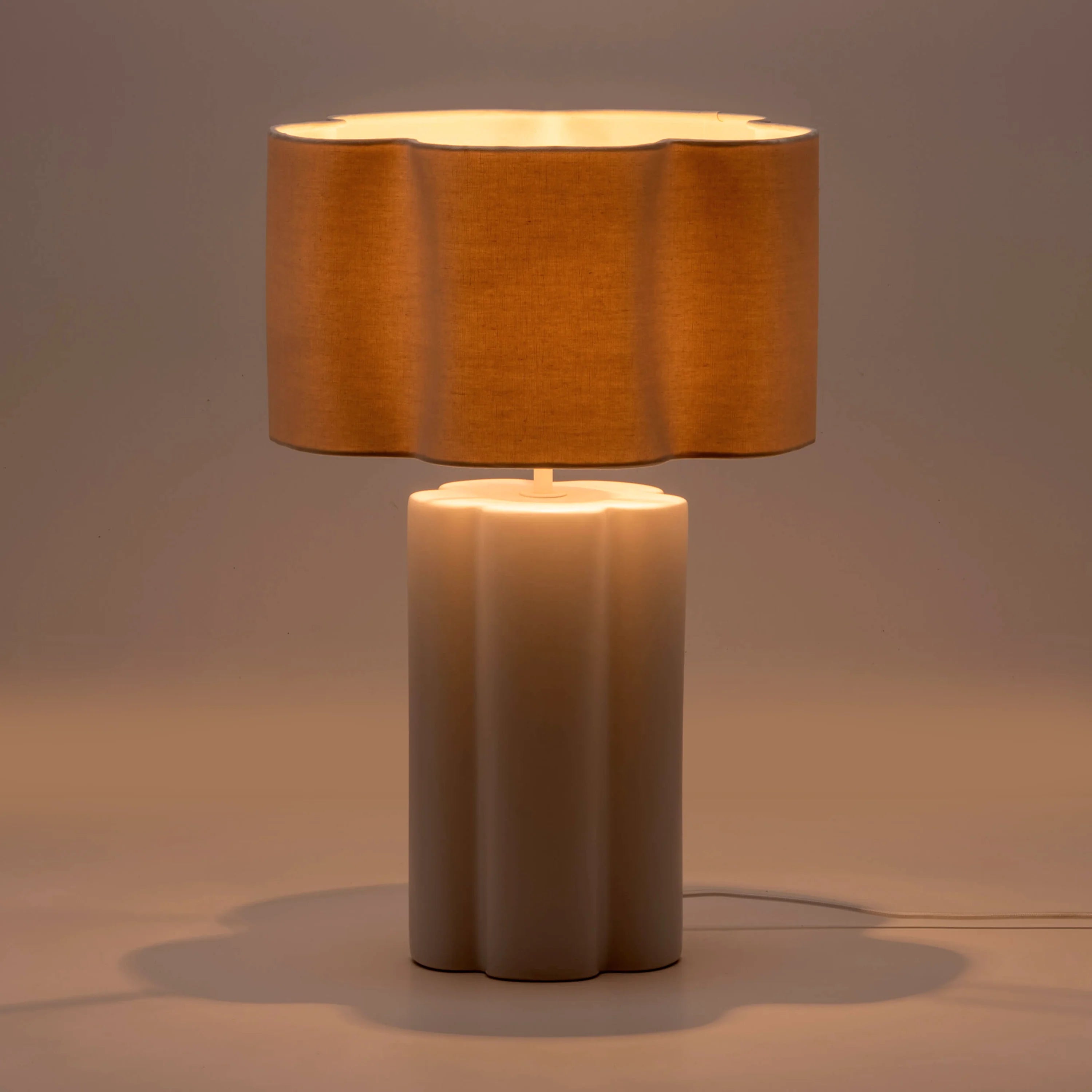 White Flower Ceramic Table Lamp - Miola