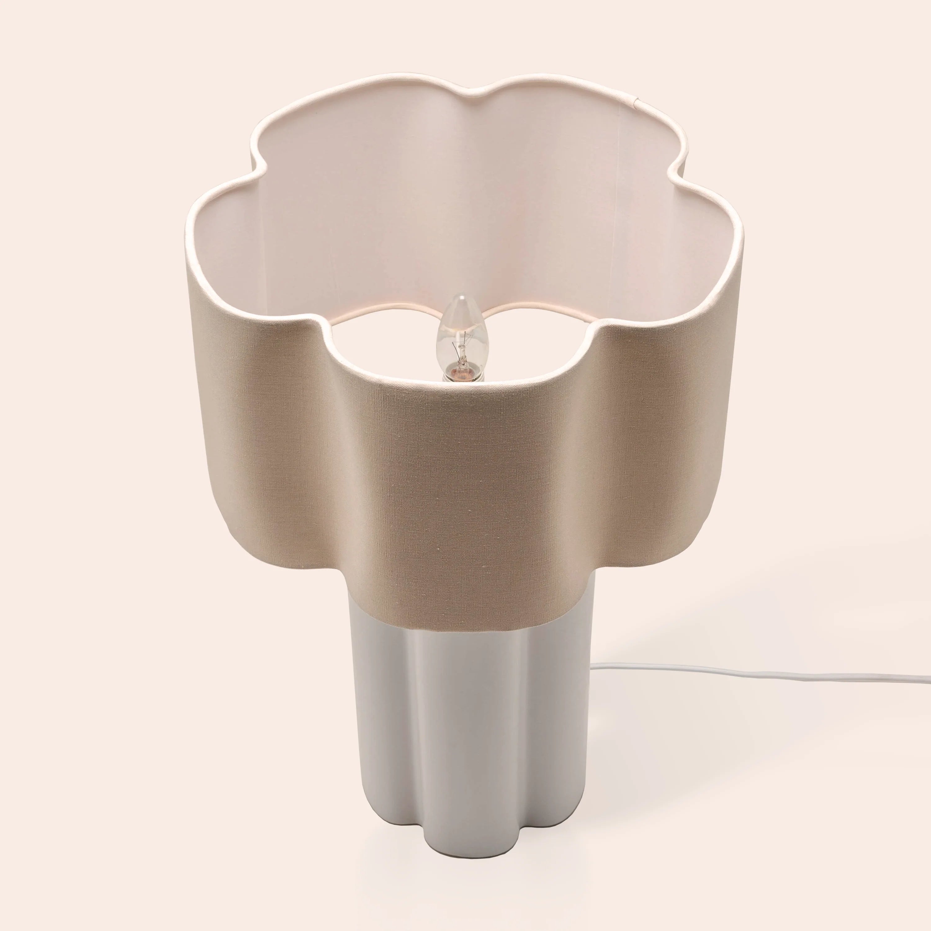 White Flower Ceramic Table Lamp - Miola
