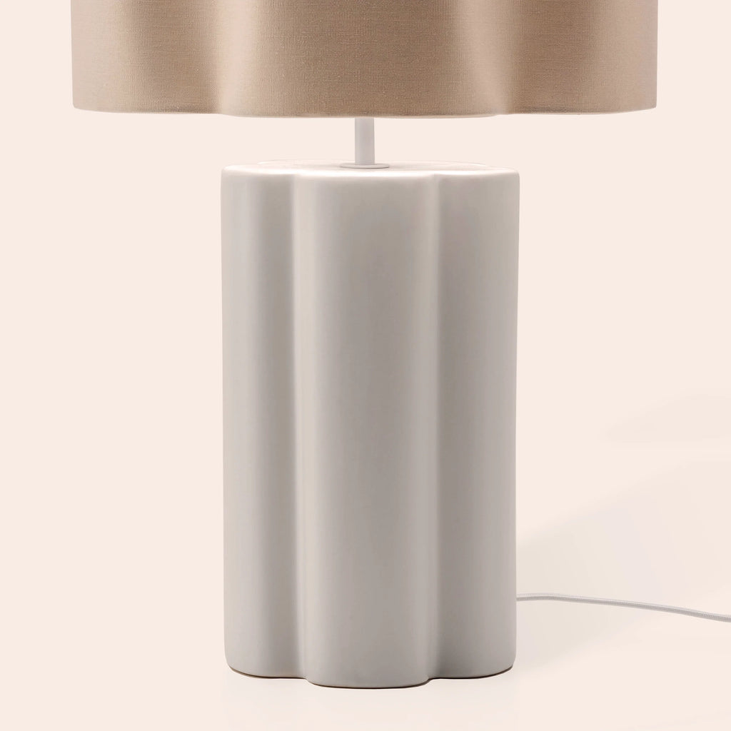 White Flower Ceramic Table Lamp - Miola