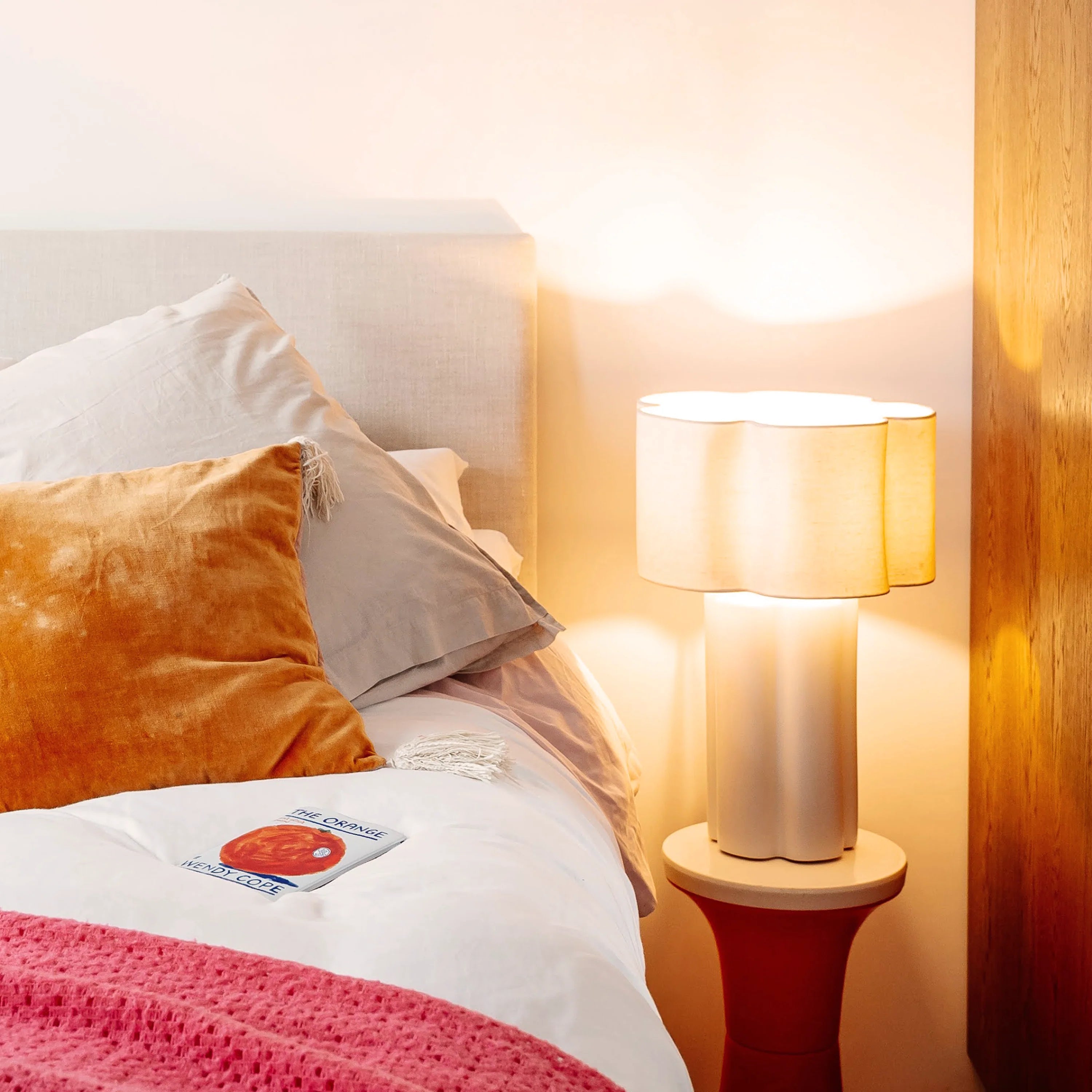 White Flower Ceramic Table Lamp - Miola