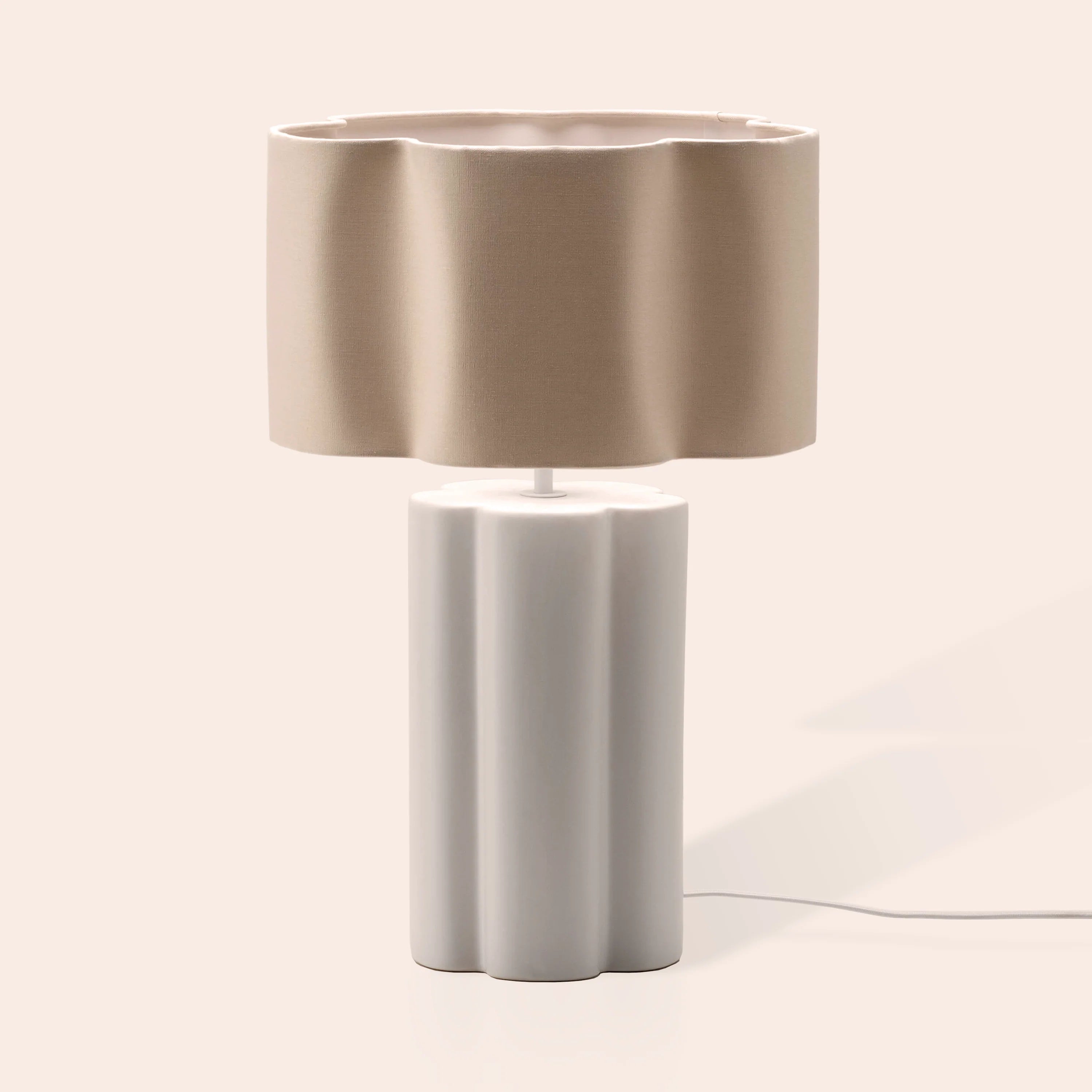 White Flower Ceramic Table Lamp - Miola