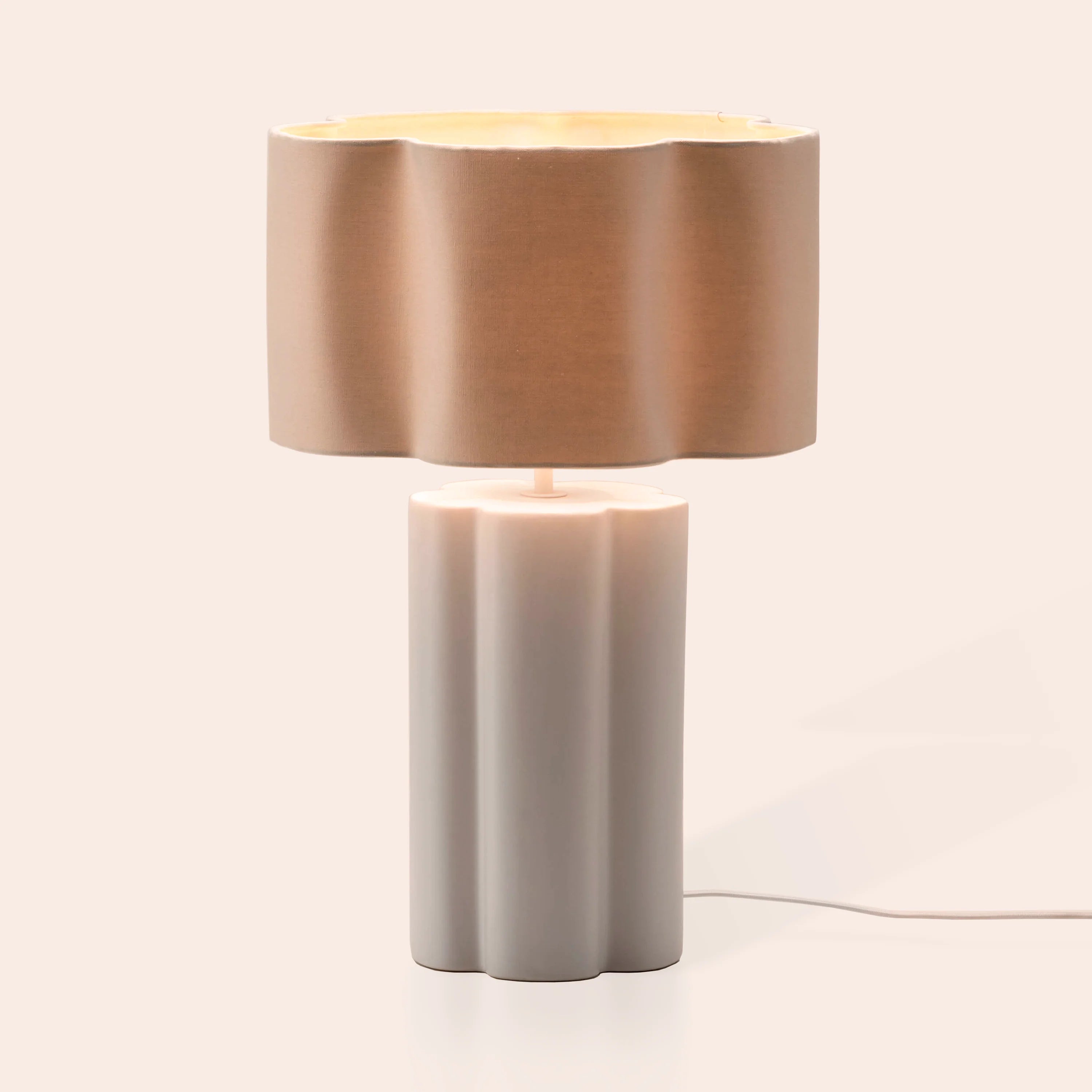 White Flower Ceramic Table Lamp - Miola