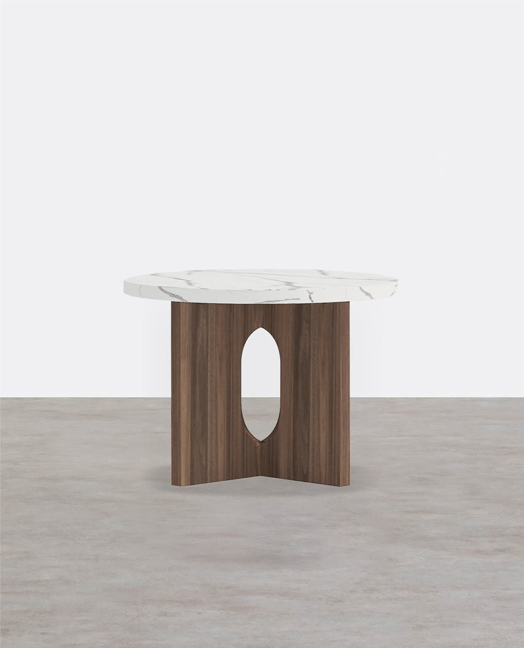 Caravaggio Round Side Table, Marble - Miola