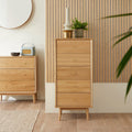 Wright Oak Tallboy Chest of 5 Drawers - Miola