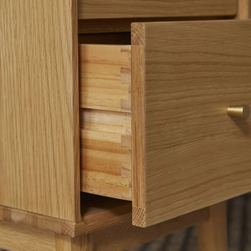 Wright Narrow Oak Bedside Table - Miola