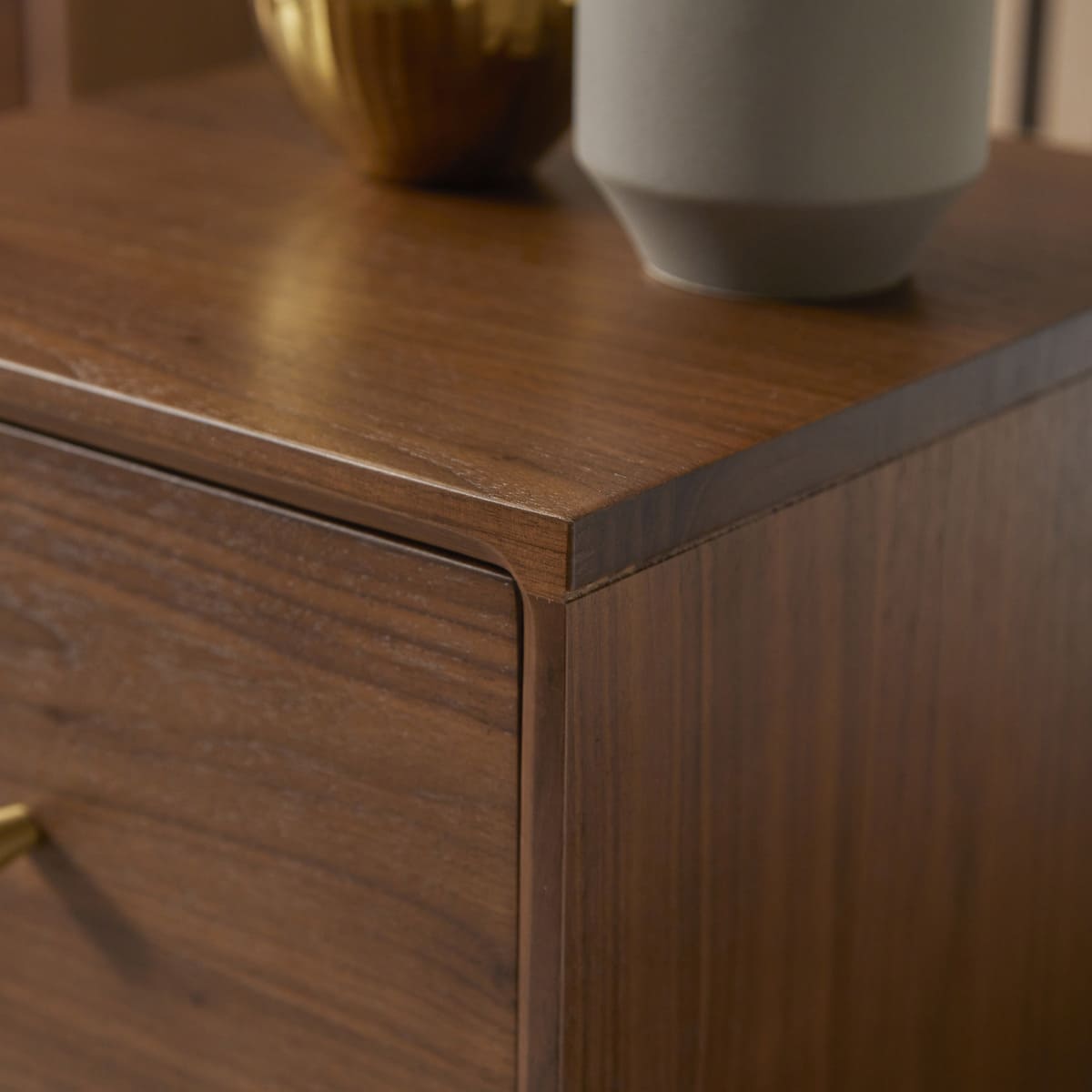 Wright Narrow Walnut Bedside Table - Miola