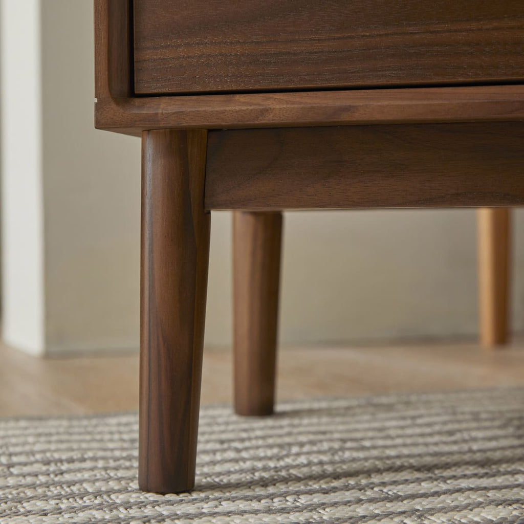 Wright Narrow Walnut Bedside Table - Miola