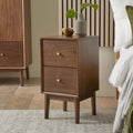 Wright Narrow Walnut Bedside Table - Miola
