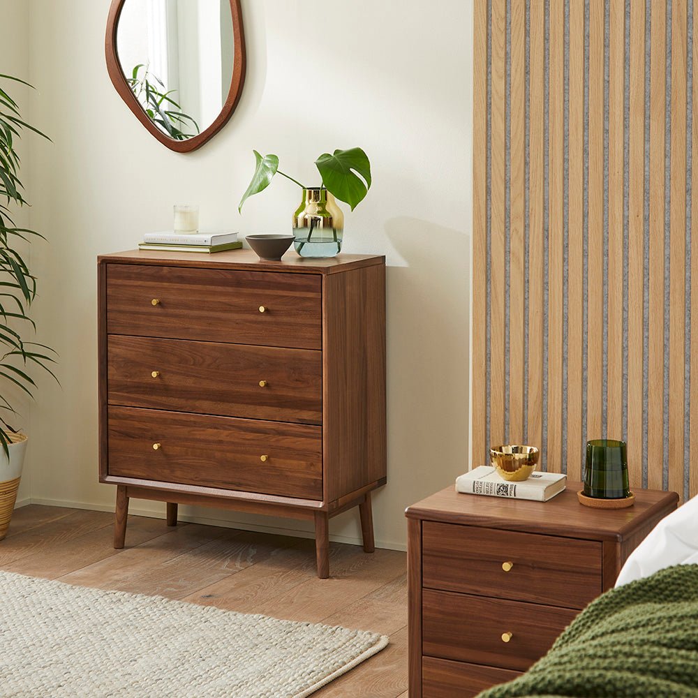 Wright Walnut Chest of 3 Drawers - Miola