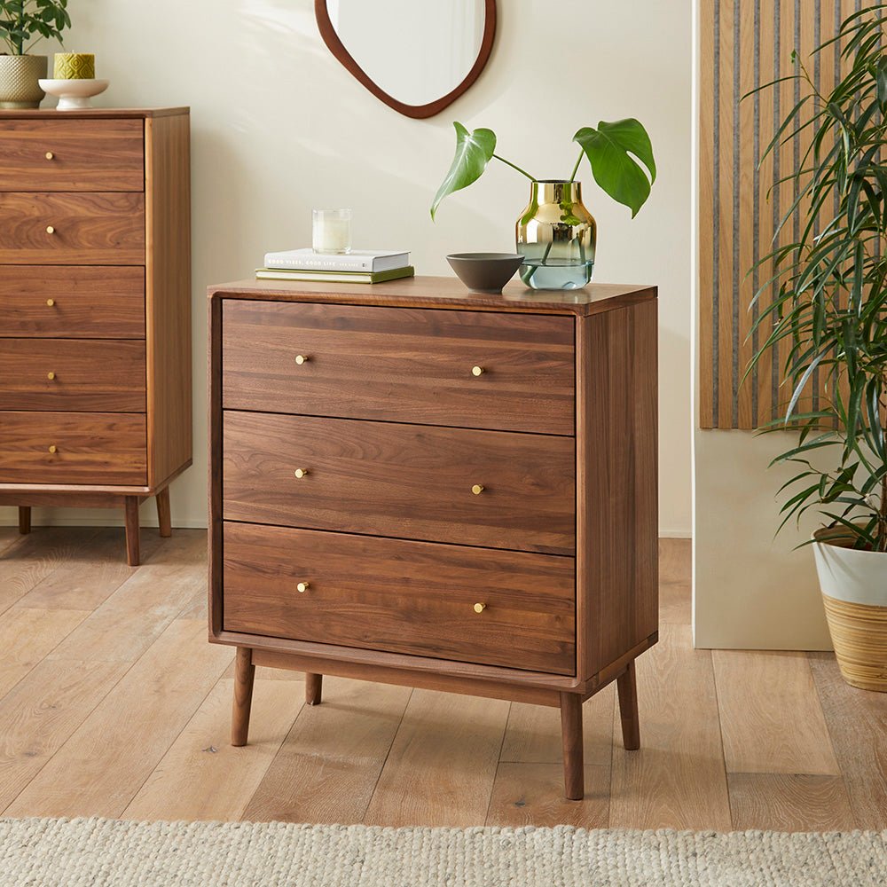 Wright Walnut Chest of 3 Drawers - Miola