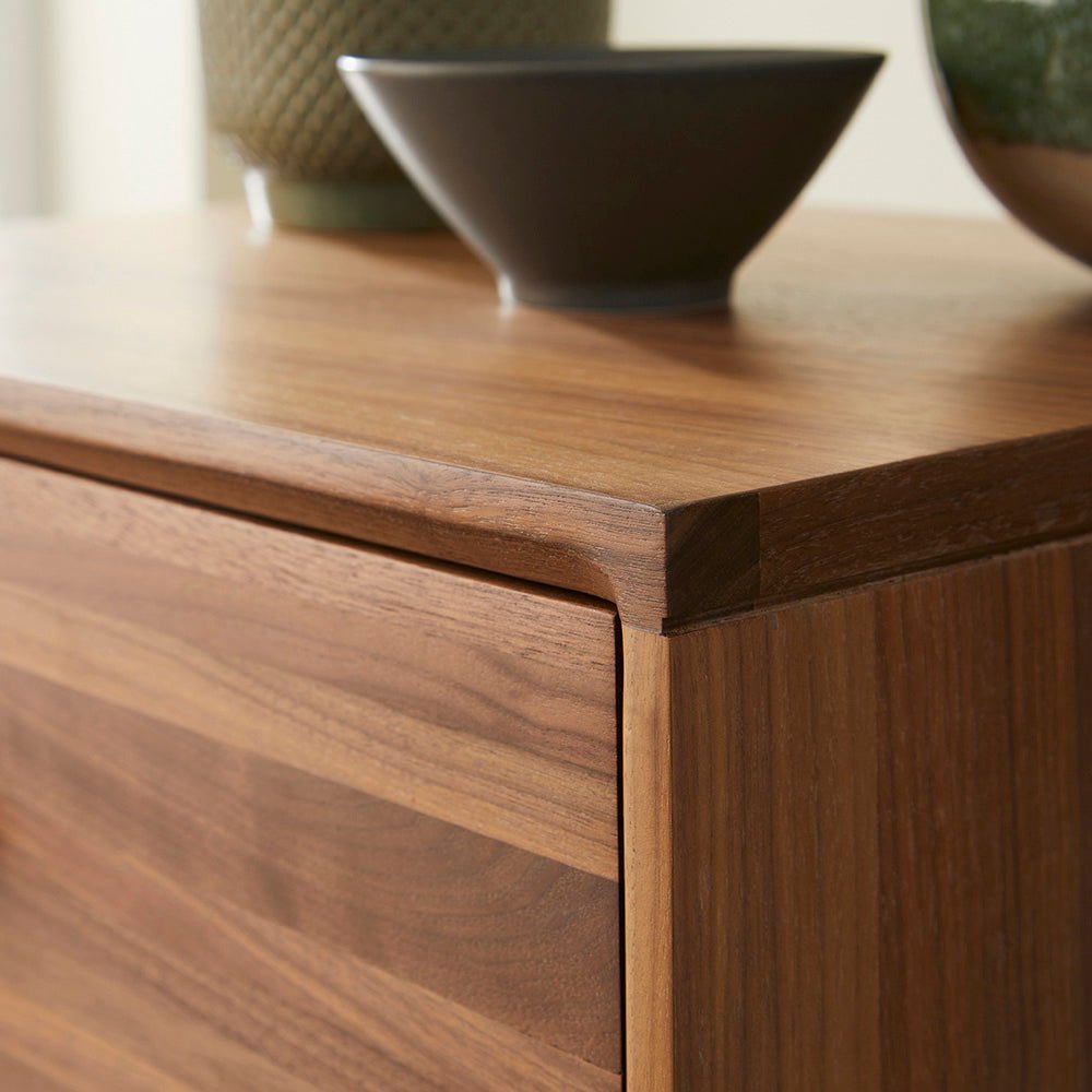 Wright Walnut Tallboy Chest of 5 Drawers - Miola