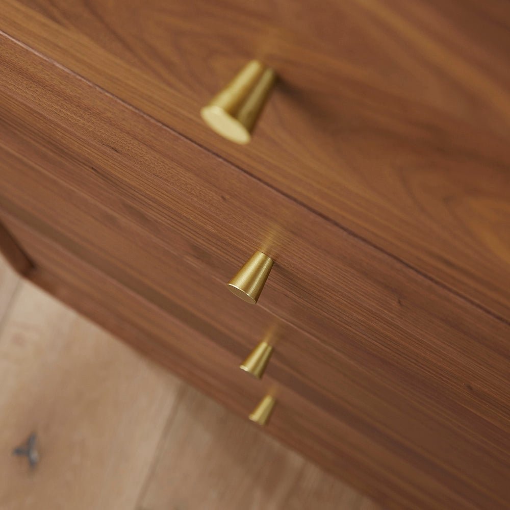 Wright Walnut Tallboy Chest of 5 Drawers - Miola