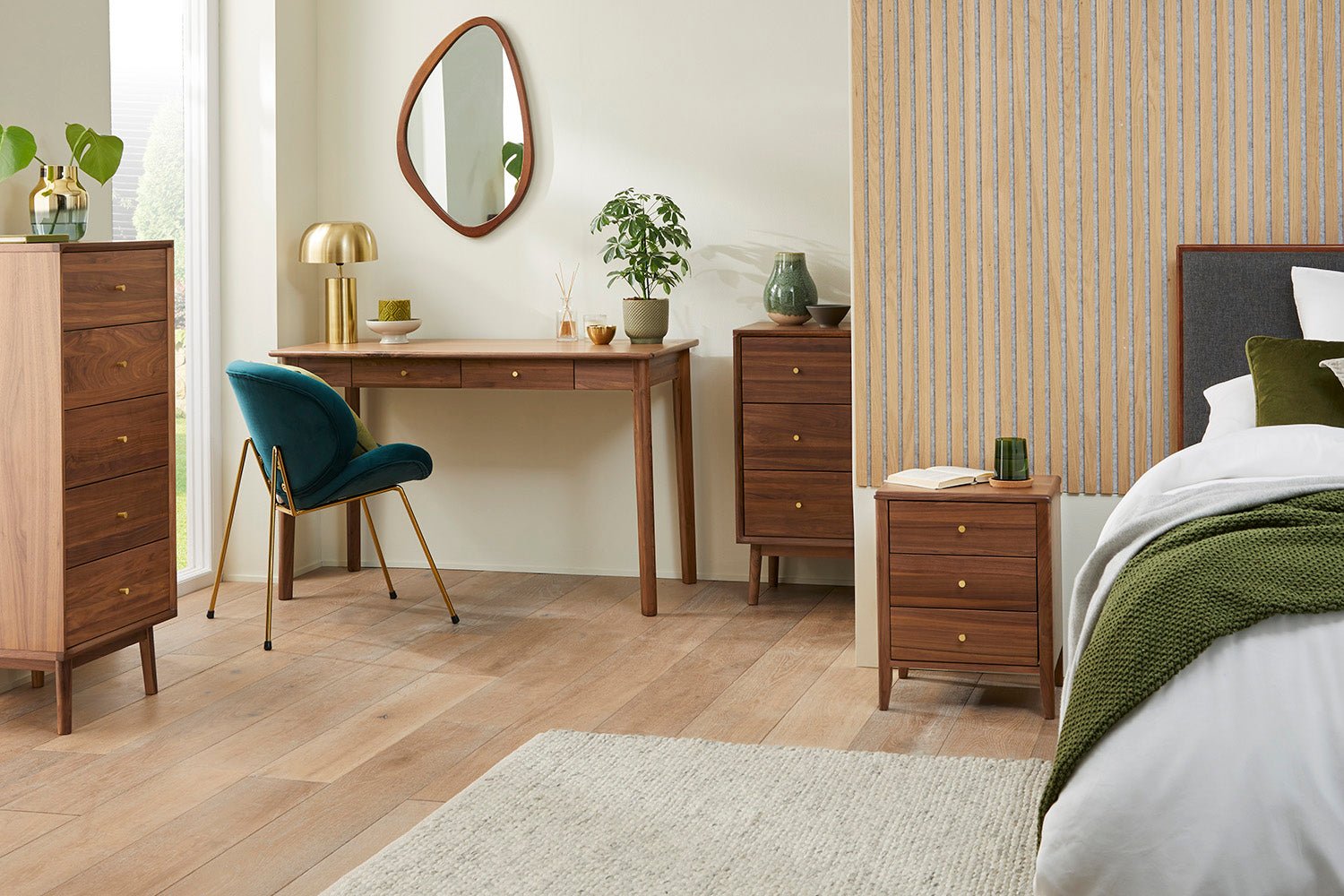 Wright Walnut Desk and Dressing Table - Miola