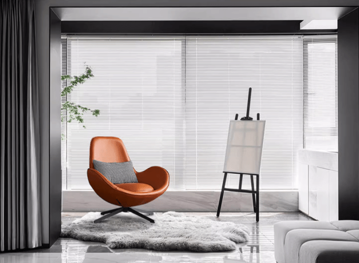 Snail Swivel Accent Armchair, Brown Leather - Miola