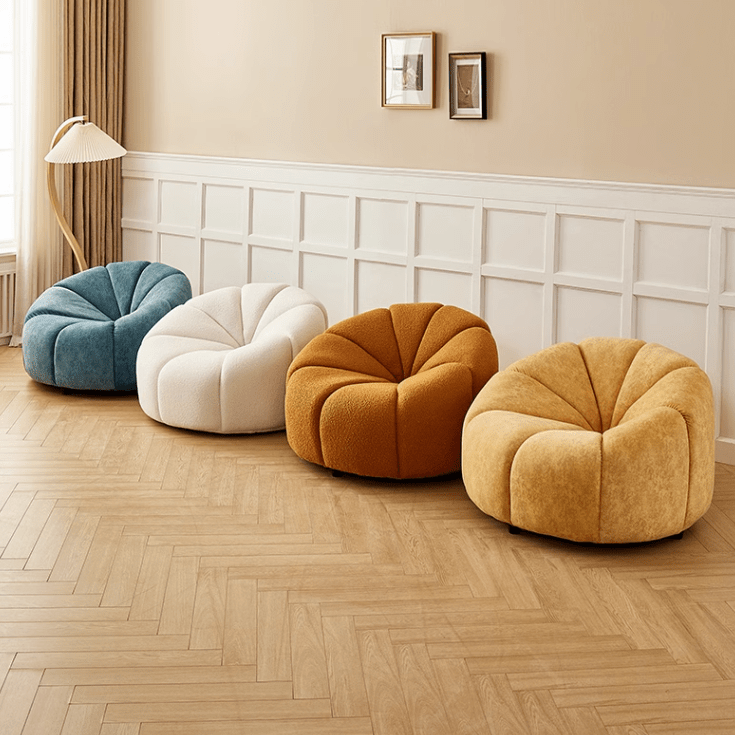 Arsav Pumpkin Armchair, White Boucle - Miola