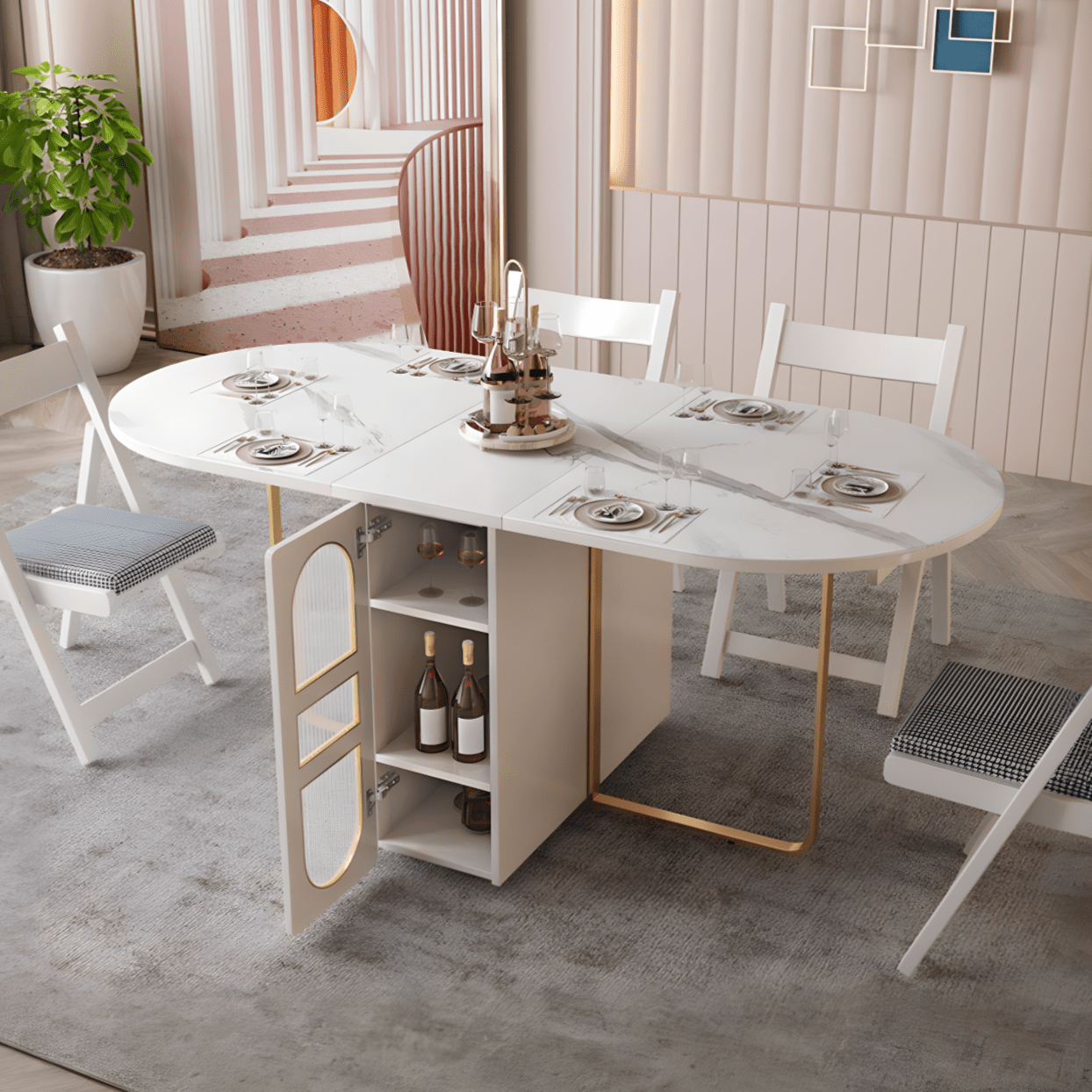 Weilai Concept Signature Folding Dining Table, White, Oval - Miola