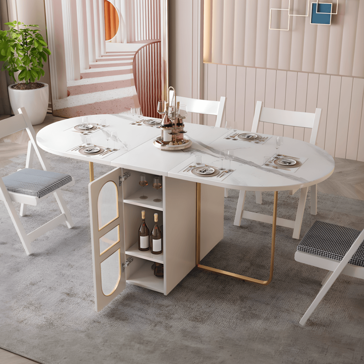 Weilai Concept Signature Folding Dining Table, White, Oval - Miola