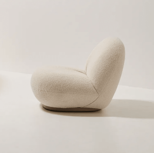 Gubi Pacha Swivel Accent Chair, Boucle With Gold Base - Miola