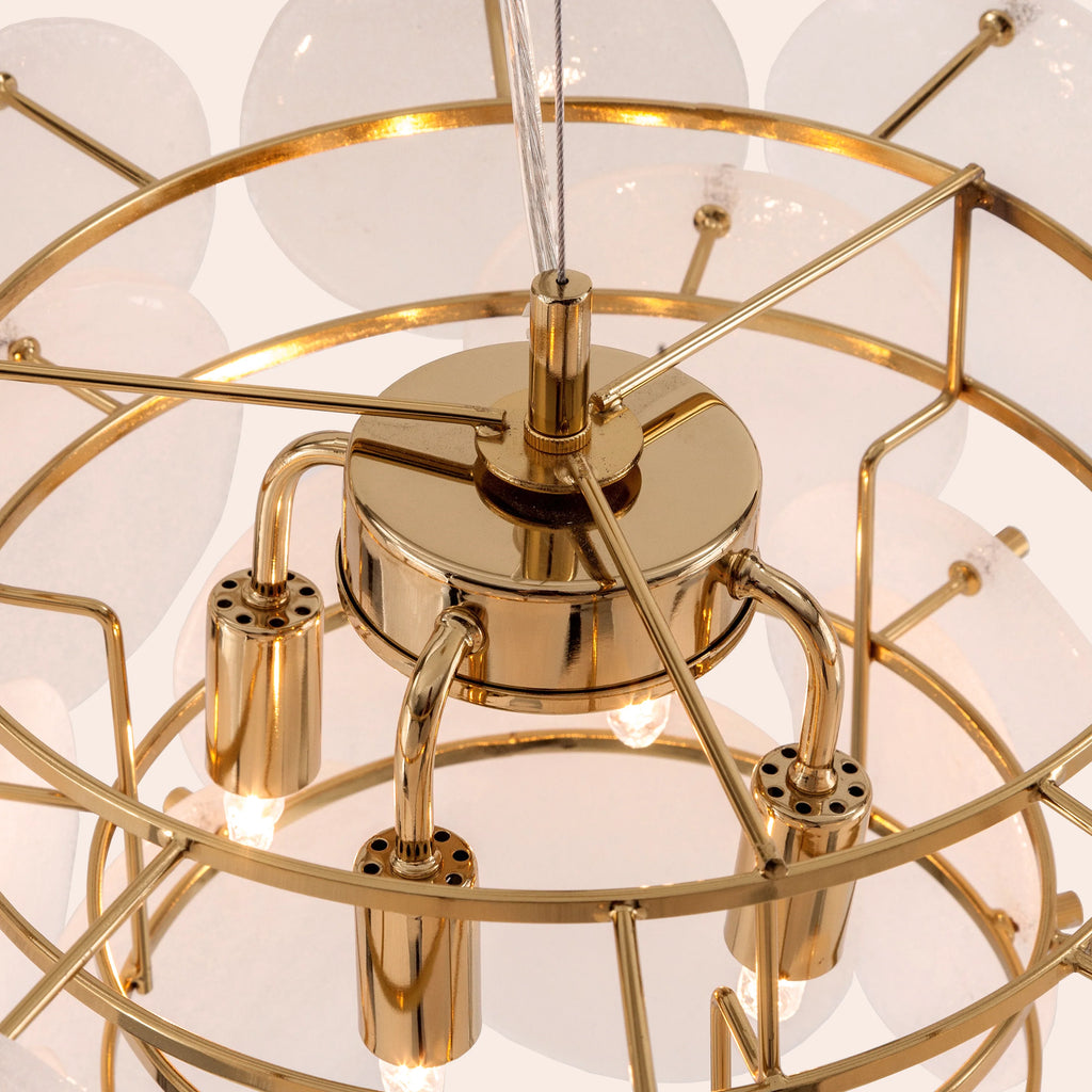 White Glass Chandelier Ceiling Light - Miola