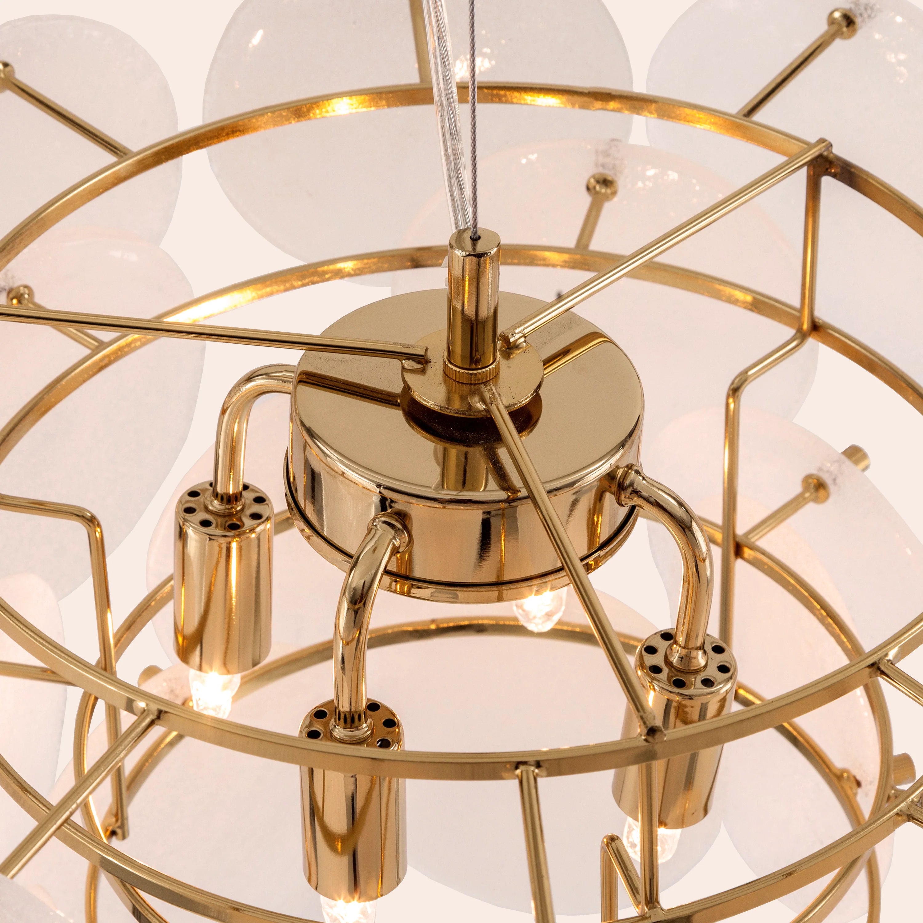 White Glass Chandelier Ceiling Light - Miola