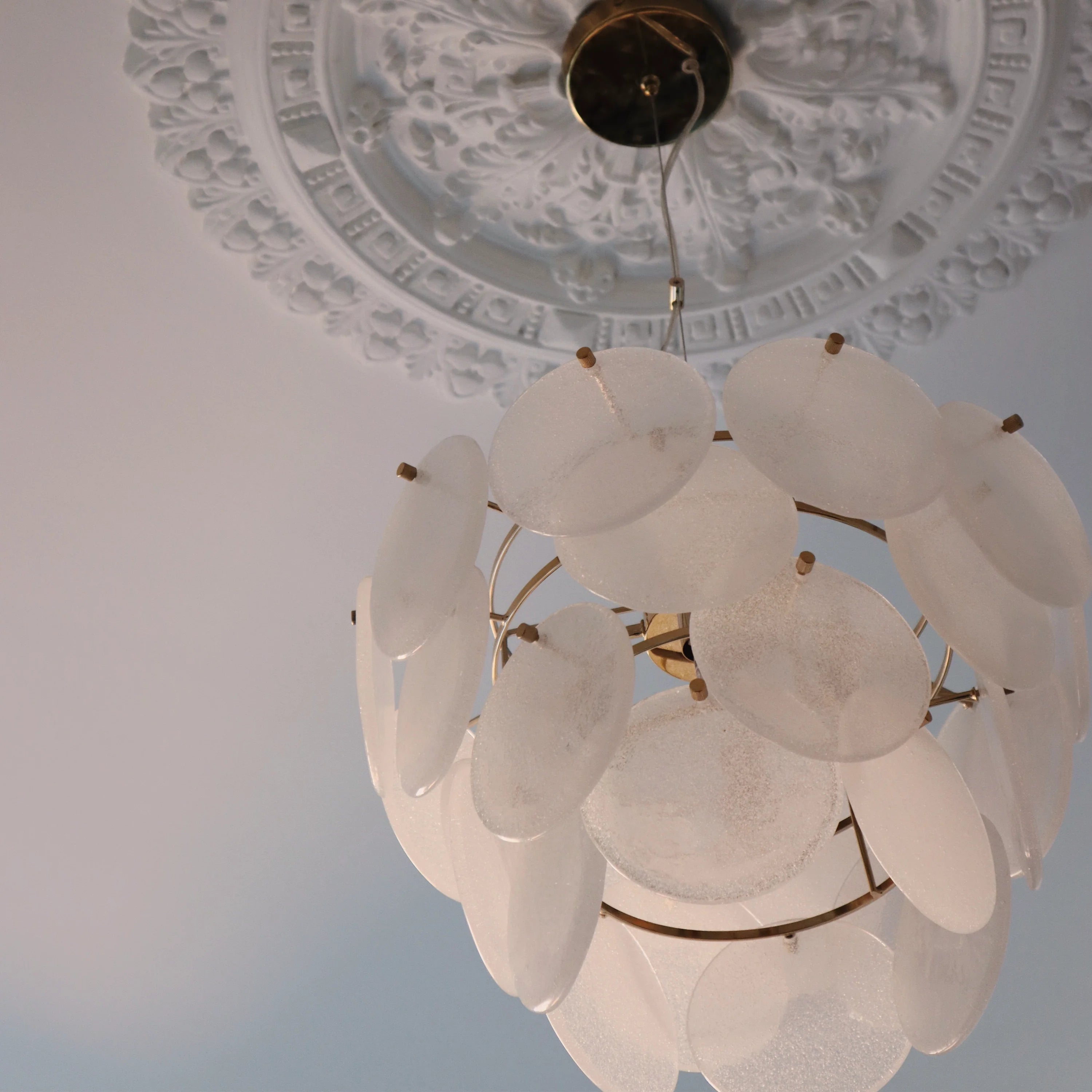 White Glass Chandelier Ceiling Light - Miola