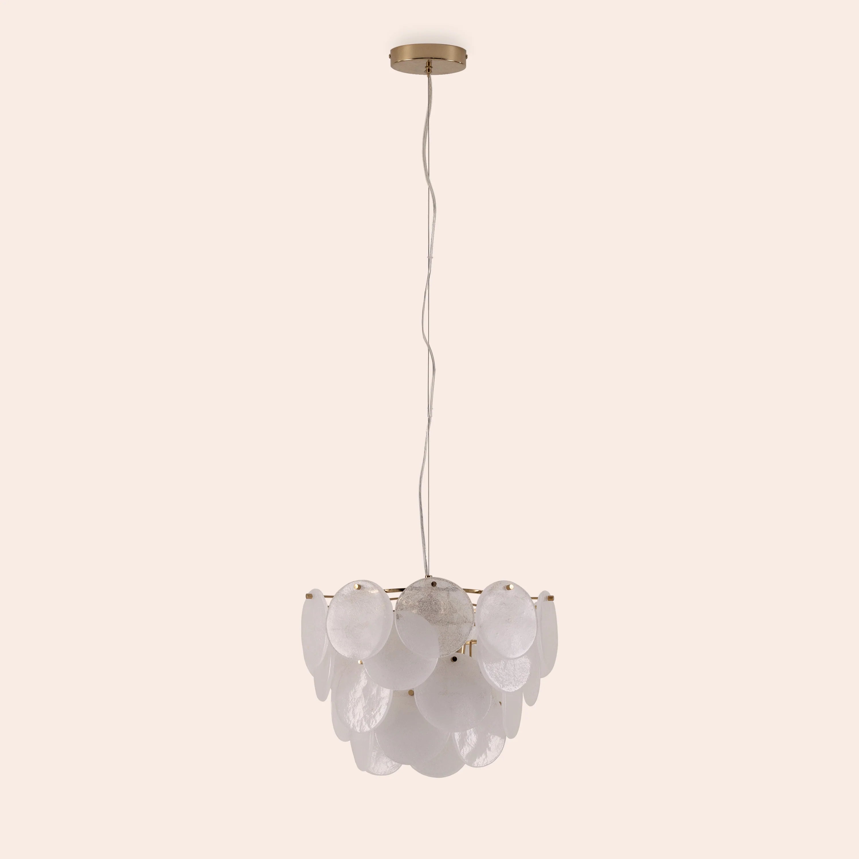 White glass chandelier ceiling light - Miola