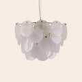 White glass chandelier ceiling light - Miola
